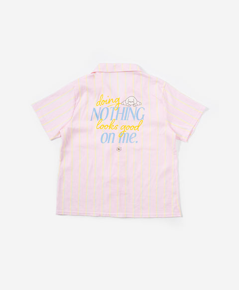 BedMood Cremo Doing Nothing Looks Good On Me Polyester PJ Short Sleeves Top & Shorts Set - Pink
