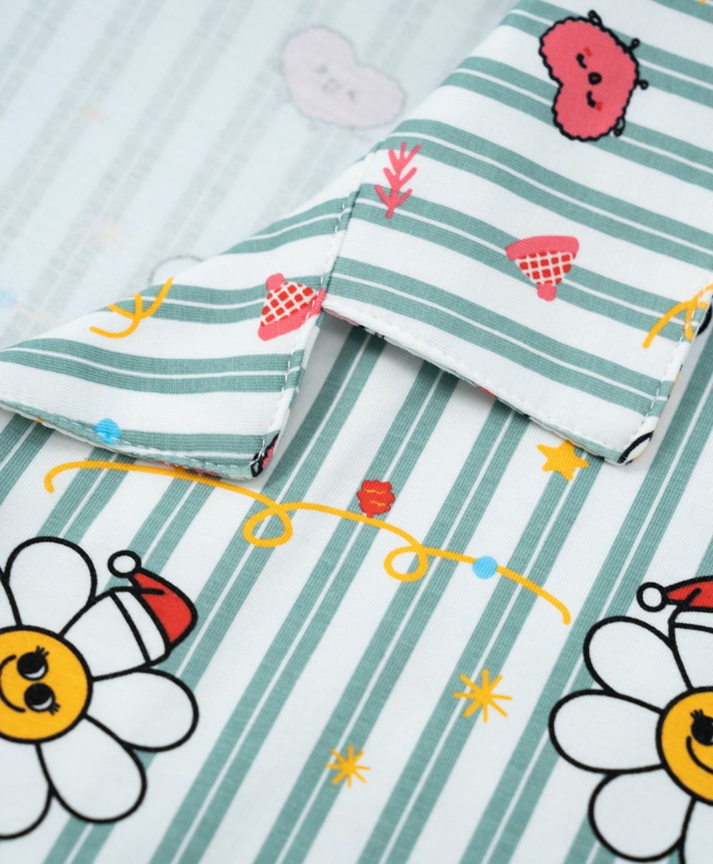 Junior Jolly Smiley Short Sleeves PJ Top & Shorts Set