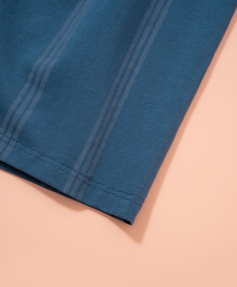 Cookies d'amore Satin Short Sleeve Top & Short PJ Set-Dark Blue