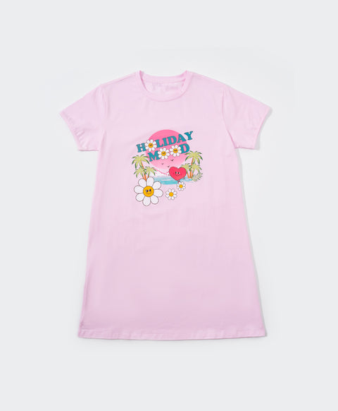 Resort of Heart Short Sleeves Tee Sleep Dress