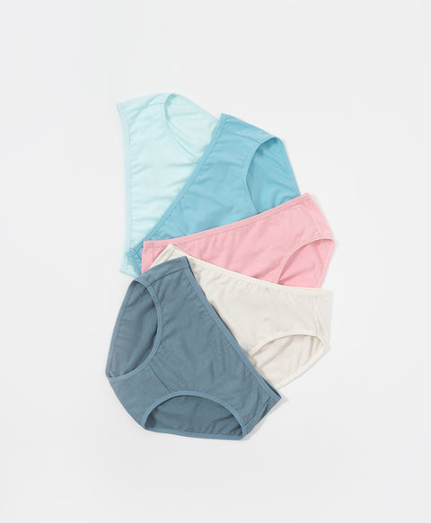 Winter Cotton Mid Waist Midi 5pcs Pack Panties
