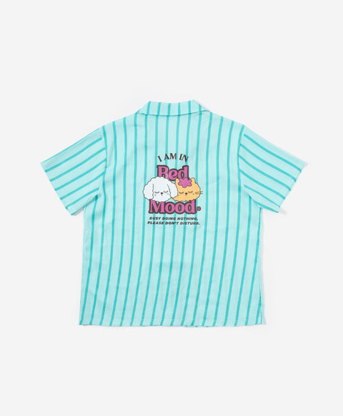 BedMood Cremo & Mello I'm in Bed Mood Polyester PJ Short Sleeves Top & Shorts Set - Green