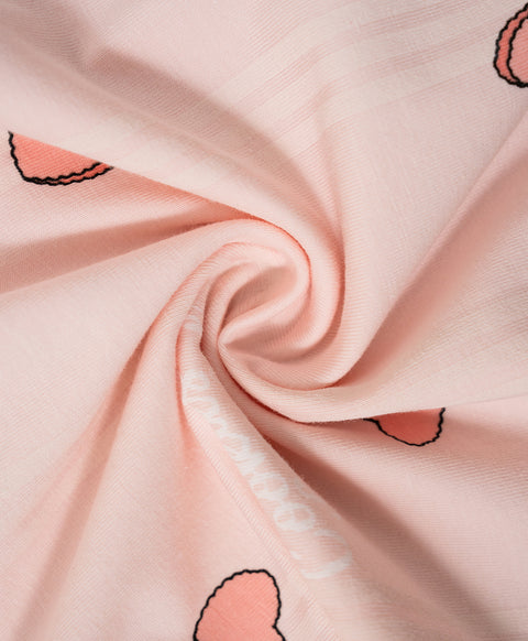 Cookies d'amore Satin Short Sleeve Top & Short PJ Set-Peach