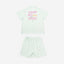 BedMood Cremo Currently Busy Doing Nothing Polyester PJ Short Sleeves Top & Shorts Set - Green