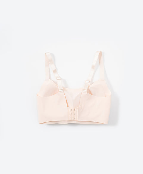 High Coverage Sculpting Side Panel Laminated Wireless Bralette with Back Hooks