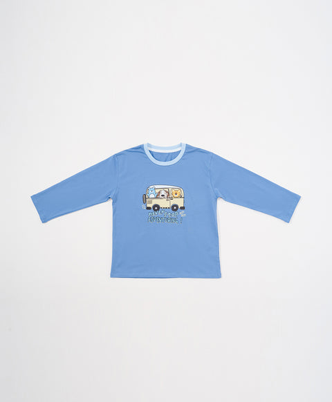 Junior Bedtime Bubbles Never Stop Adventuring Long Sleeves Tee & Pants Sleep Set
