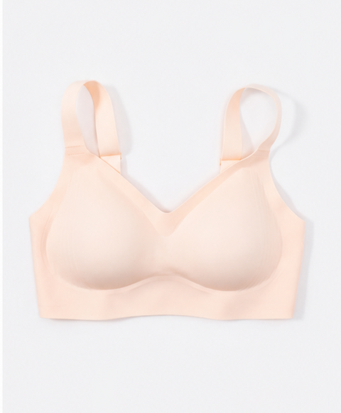 Marshmallow Kiss: Mirror Skin Full Coverage V-Neck Wireless Bra With Adjustable Straps (Fuller Figure) – New & Improved