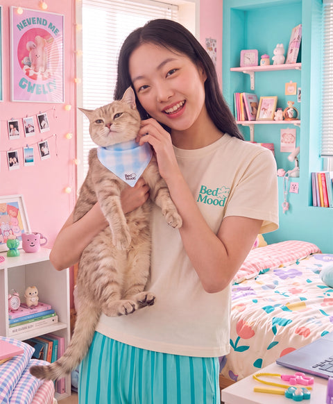 BedMood Cremo & Mello Plaid Pet Bandana Bib