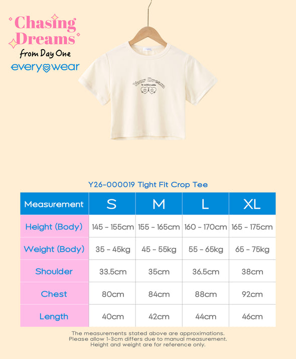 Chasing Dreams Tight Fit Crop Tee