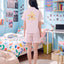 BedMood Mello Not Ignoring You, Just Resting Polyester PJ Short Sleeves Top & Shorts Set - Peach