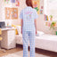 BedMood Cremo & Mello Join The Late Morning Coffee Club Polyester PJ Short Sleeves Top & Long Pants Set - Blue
