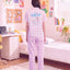 BedMood Cremo & Mello Join The Late Morning Coffee Club Polyester PJ Short Sleeves Top & Long Pants Set - Pink