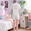 BedMood Cremo Currently Busy Doing Nothing Polyester PJ Short Sleeves Top & Shorts Set - Green