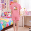 BedMood Cremo & Mello I'm in Bed Mood Polyester PJ Short Sleeves Top & Shorts Set - Pink