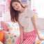 BedMood Cremo & Mello No Rush. No Rules Cotton Blend Short Sleeves Top & Long Pants Set - Pink