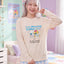 BedMood Cremo & Mello Late Morning Coffee Club Cotton Blend Long Sleeves Top & Shorts Set - Cream