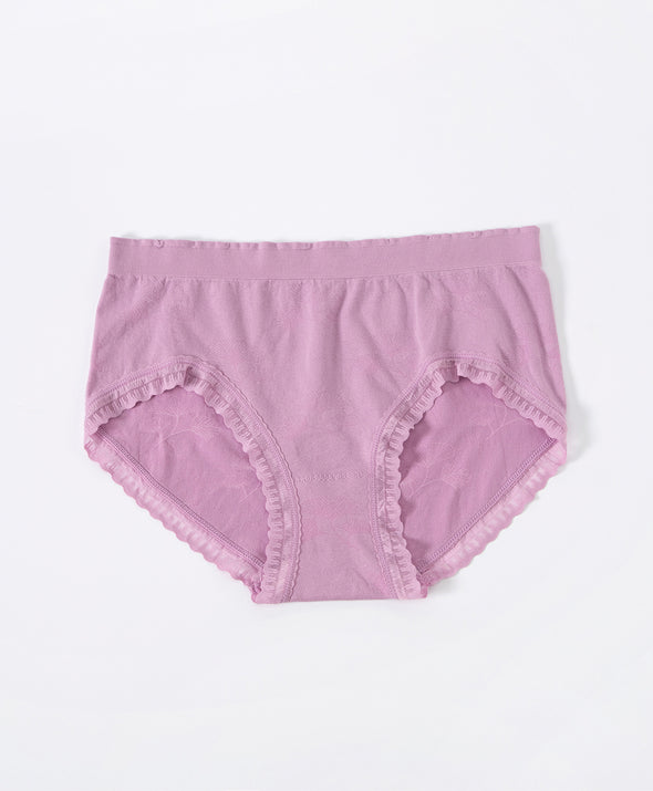 Seamless Lace Ribbon Midi Panties 2pcs Set