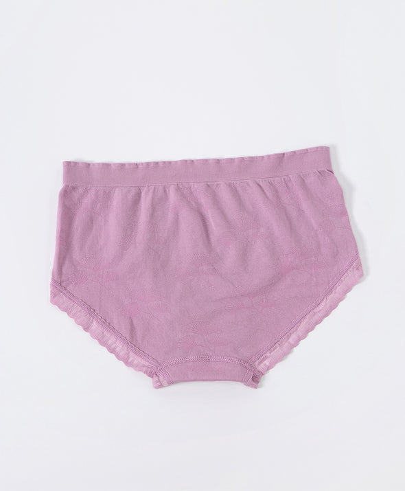 Seamless Lace Ribbon Midi Panties 2pcs Set