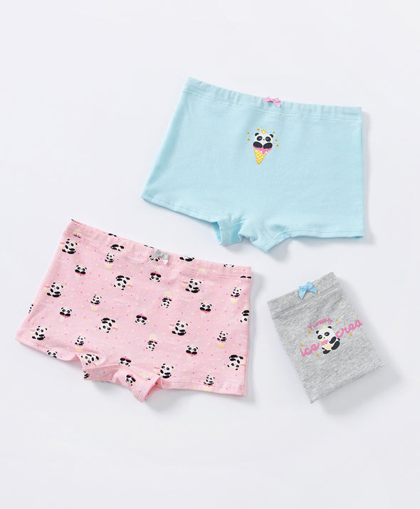 Junior Panda & Ice Cream Girl Boxshort 3-pack Panties