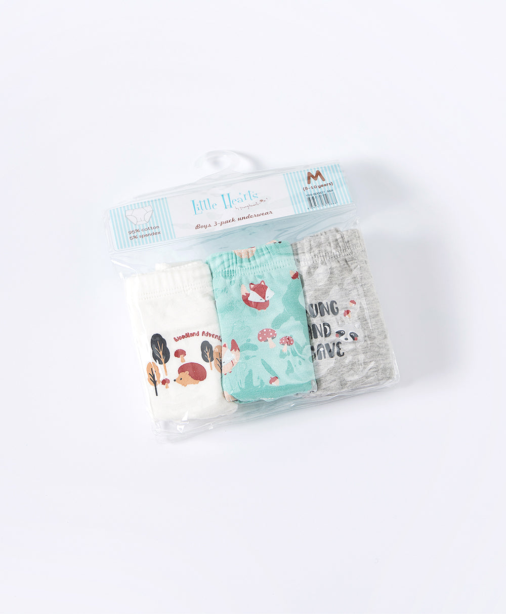 Junior Woodland Adventure BOYS Briefs 3pcs-pack