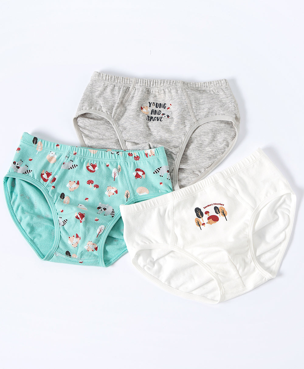 Junior Woodland Adventure BOYS Briefs 3pcs-pack