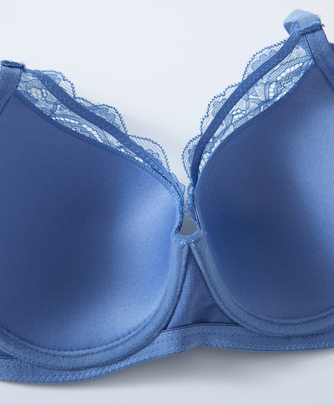 Microfiber Elegant Lace Full Cup Coverage Underwire Bra (B Cup)