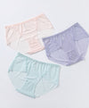 Ultra Fine Lace Mid Waist Hipster Panties 3pcs Set