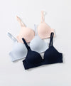 Lace Trim Pointelle Wireless 3/4 Cup Lightly-Lined Bra