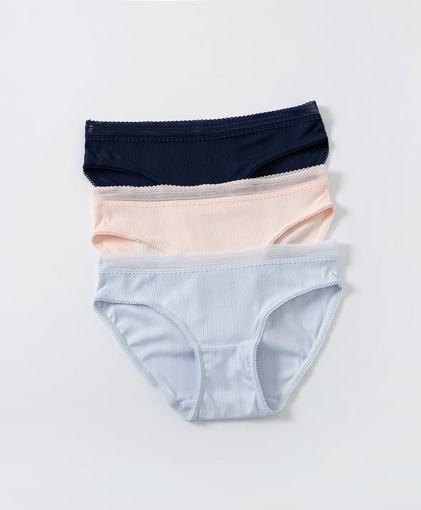 Lace Trim Pointelle Low-Waist Mini Panties