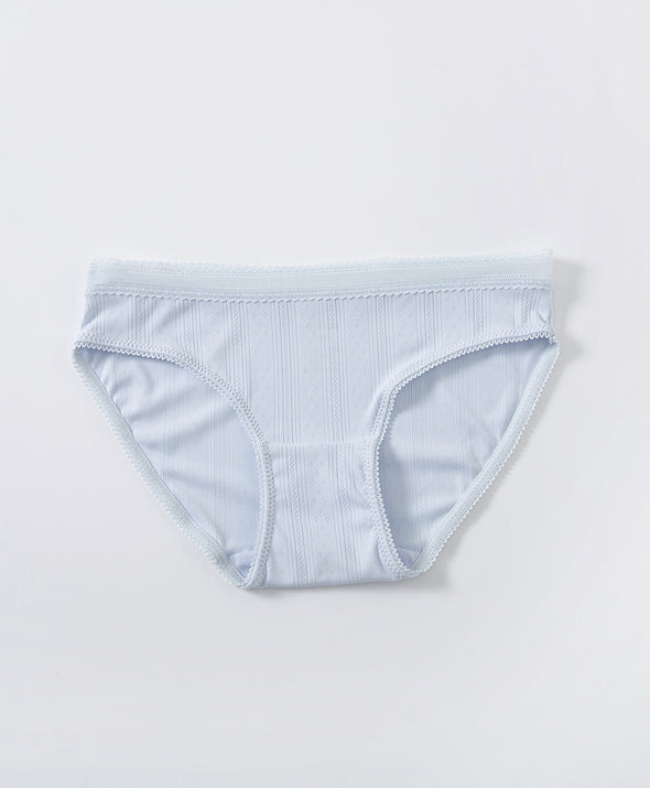 Lace Trim Pointelle Low-Waist Mini Panties