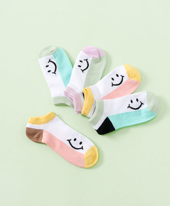 Joyful Smile 5-Pack Ankle Socks