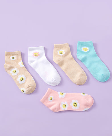 Joyful Smile 5-Pack Short Socks