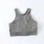 Seamless Knit Sporty Racer-Back V-Neck Front Zip Vest