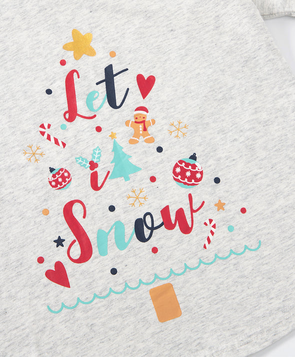 Junior Let it Snow Long Sleeves and Pants Set