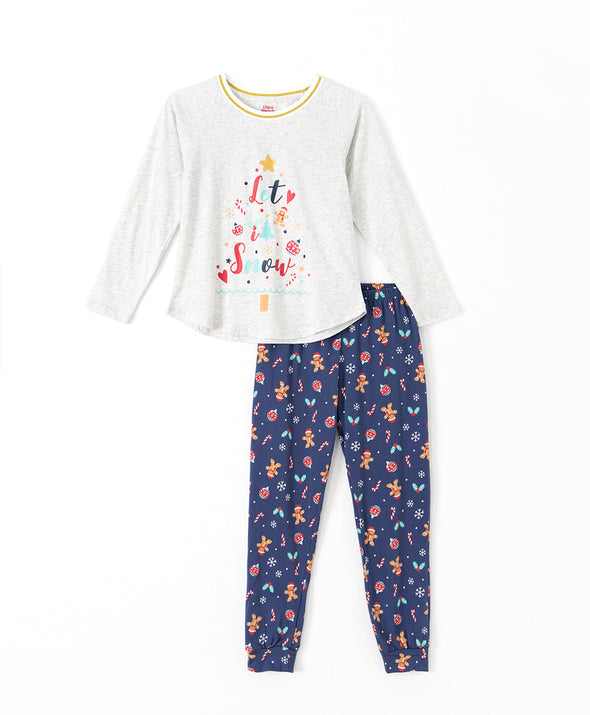 Junior Let it Snow Long Sleeves and Pants Set
