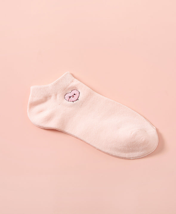 Hello Yuki & Hattie Embroidered Character Ankle Socks