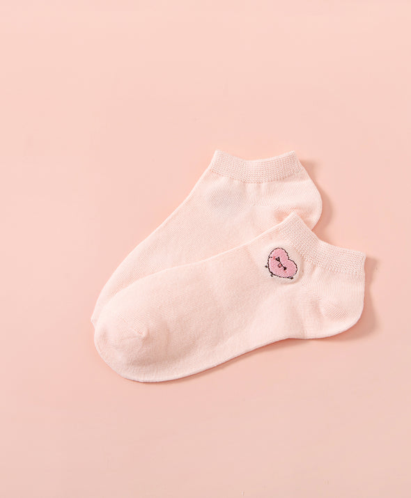 Hello Yuki & Hattie Embroidered Character Ankle Socks