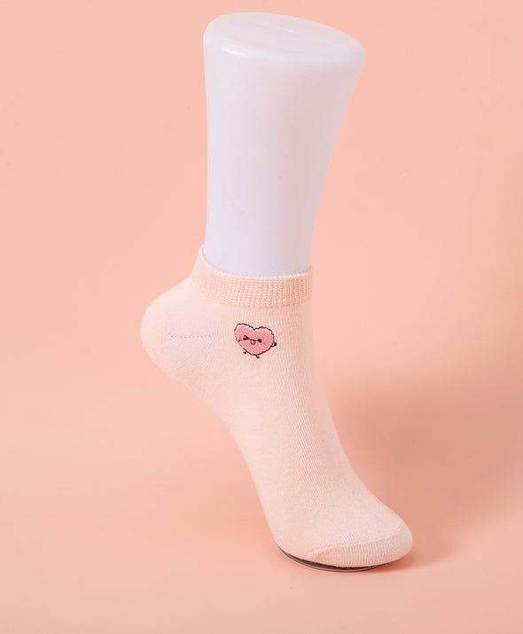 Hello Yuki & Hattie Embroidered Character Ankle Socks