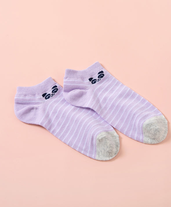 Life is Like A Comic Panda Stripes Ankle Socks