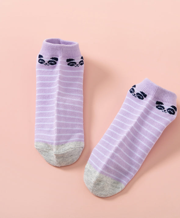 Life is Like A Comic Panda Stripes Ankle Socks