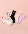 Hello Yuki & Hattie Heart Crew Socks