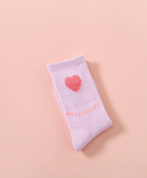 Hello Yuki & Hattie Heart Crew Socks