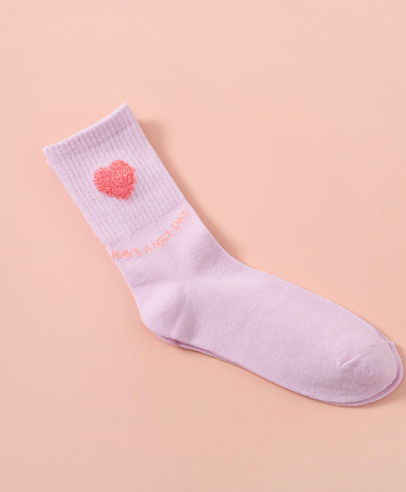 Hello Yuki & Hattie Heart Crew Socks