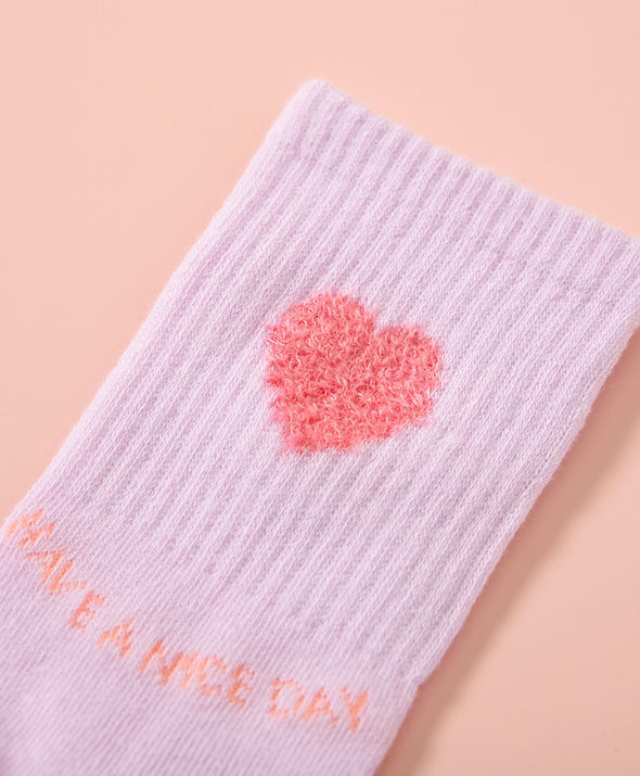 Hello Yuki & Hattie Heart Crew Socks