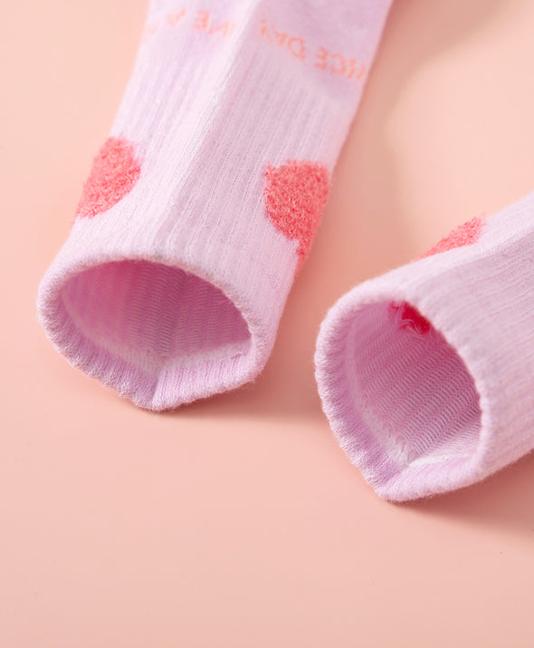 Hello Yuki & Hattie Heart Crew Socks