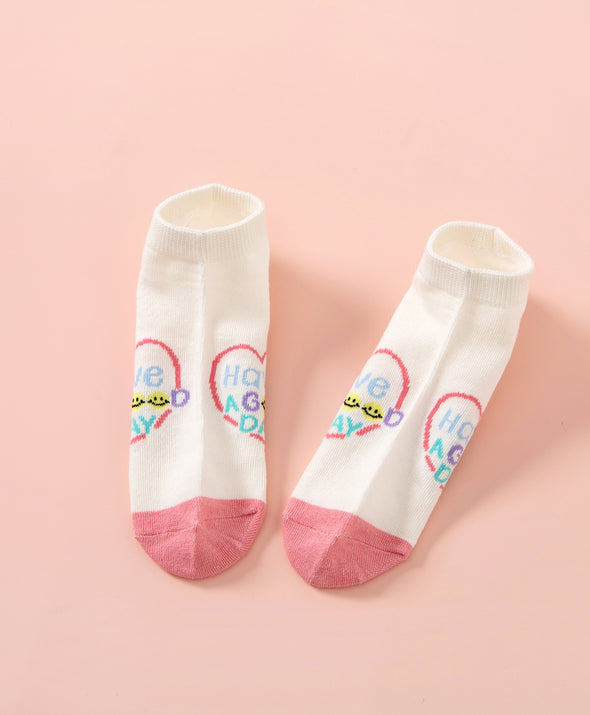 Wonder Palette Positive Quotes Ankle Socks