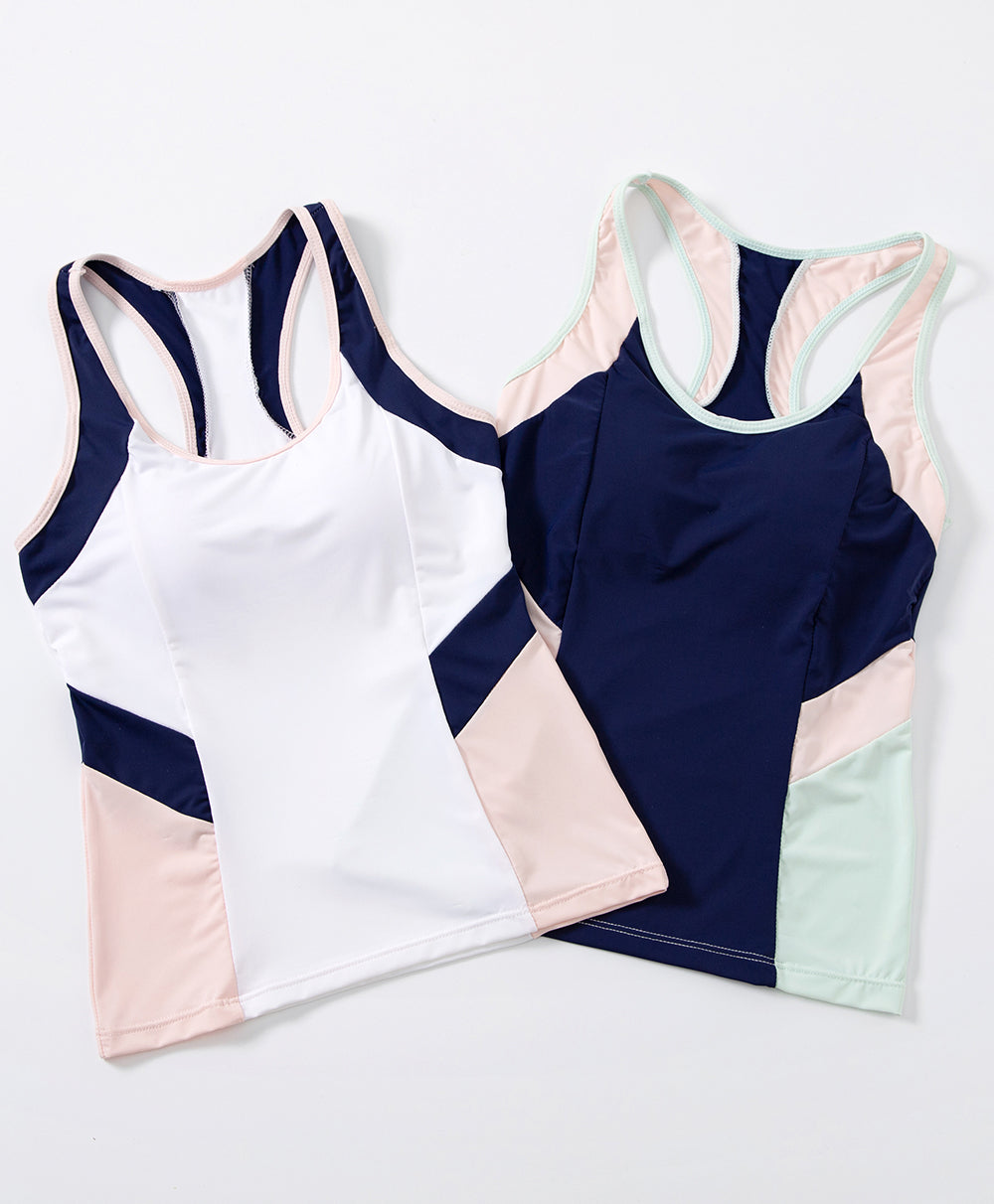 Junior Playful Colour Blocking Girl's Racer Back Long Vest