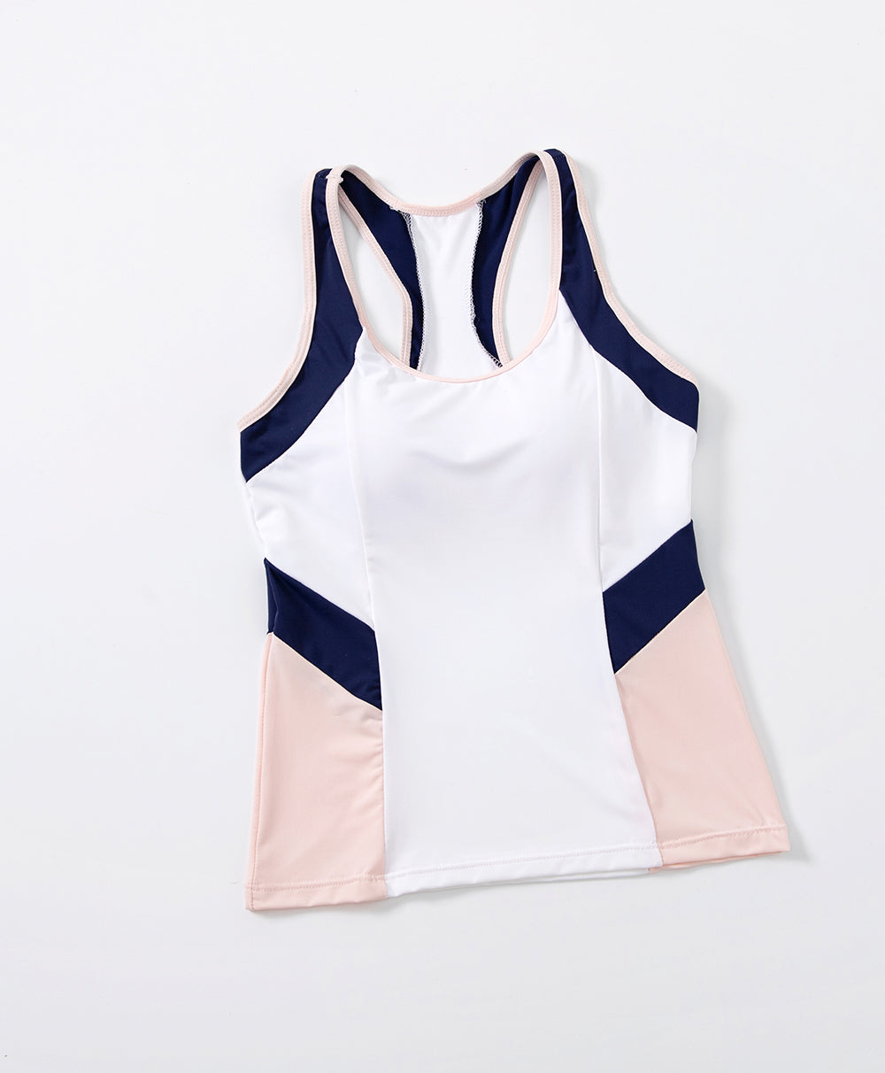 Junior Playful Colour Blocking Girl's Racer Back Long Vest