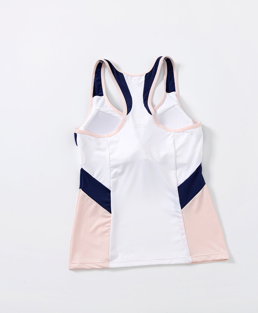 Junior Playful Colour Blocking Girl's Racer Back Long Vest