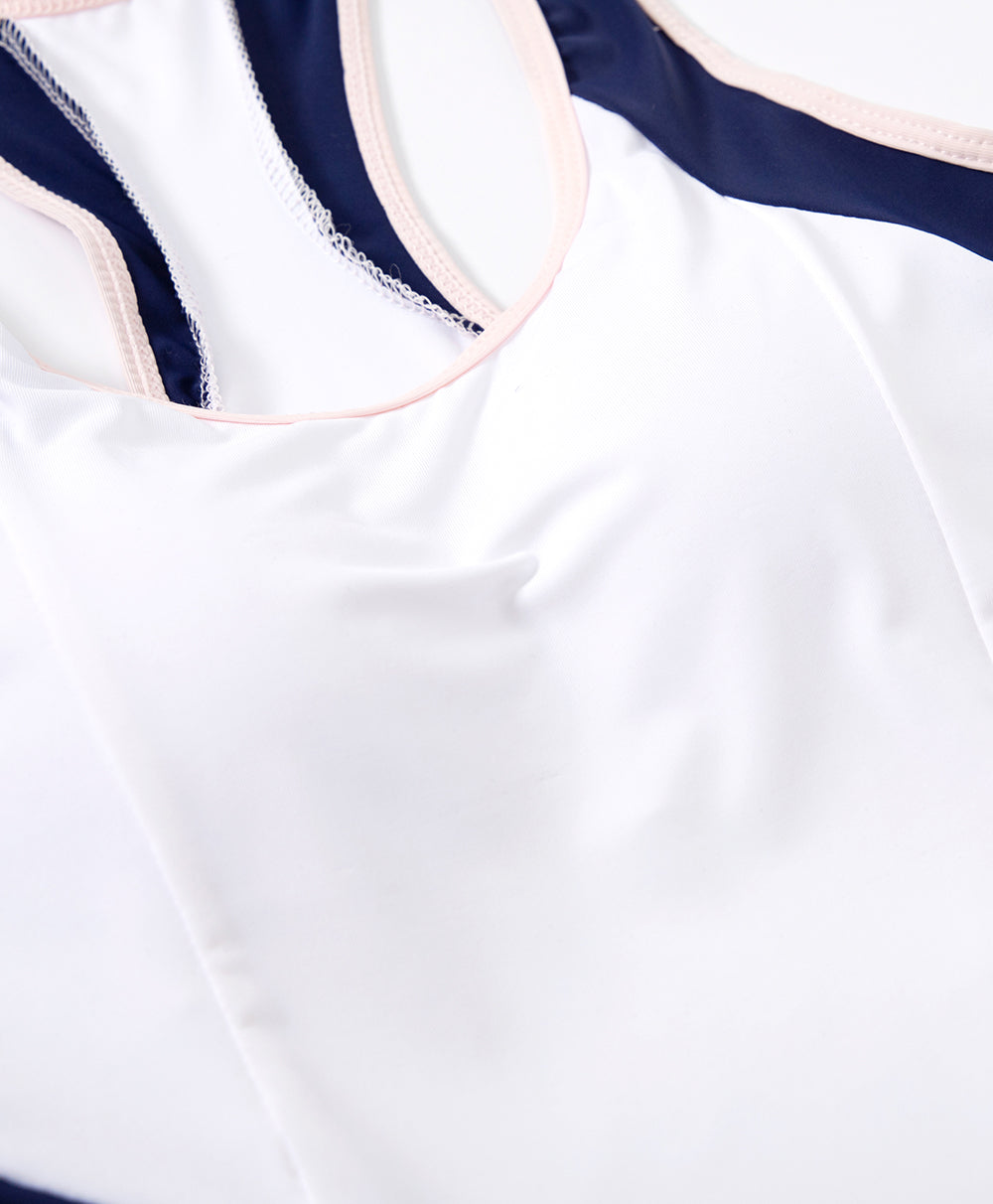 Junior Playful Colour Blocking Girl's Racer Back Long Vest